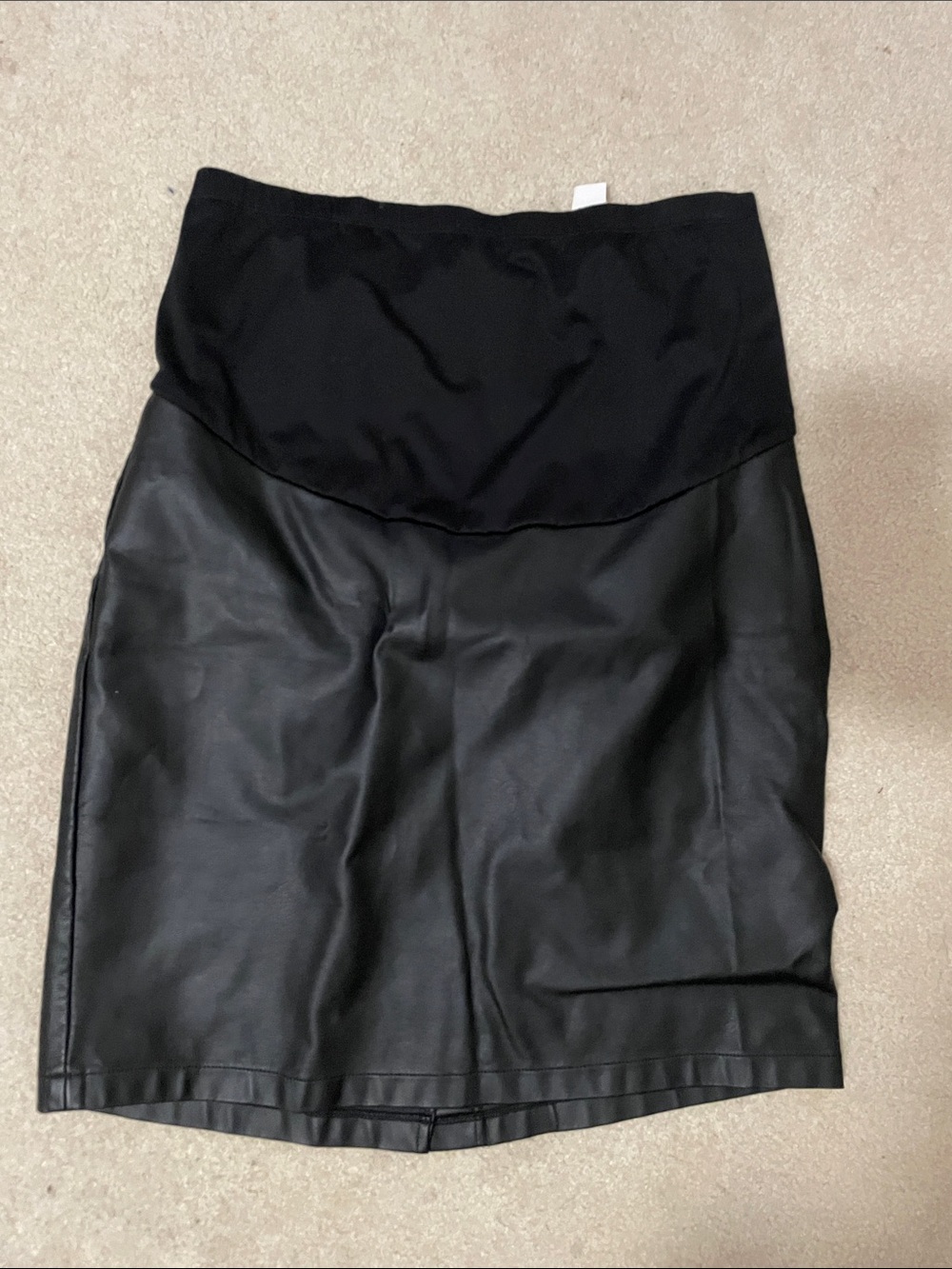 Maternity leather look skirt